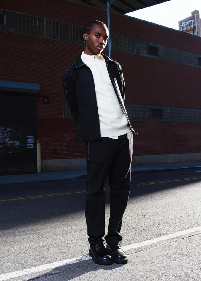 Man Venroy Jackets Contrast Stitch Wool Jacket