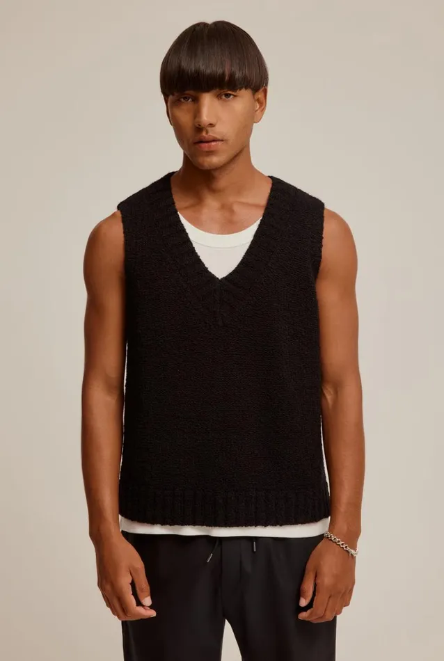 Man Venroy Sweaters Wool Knitted Vest