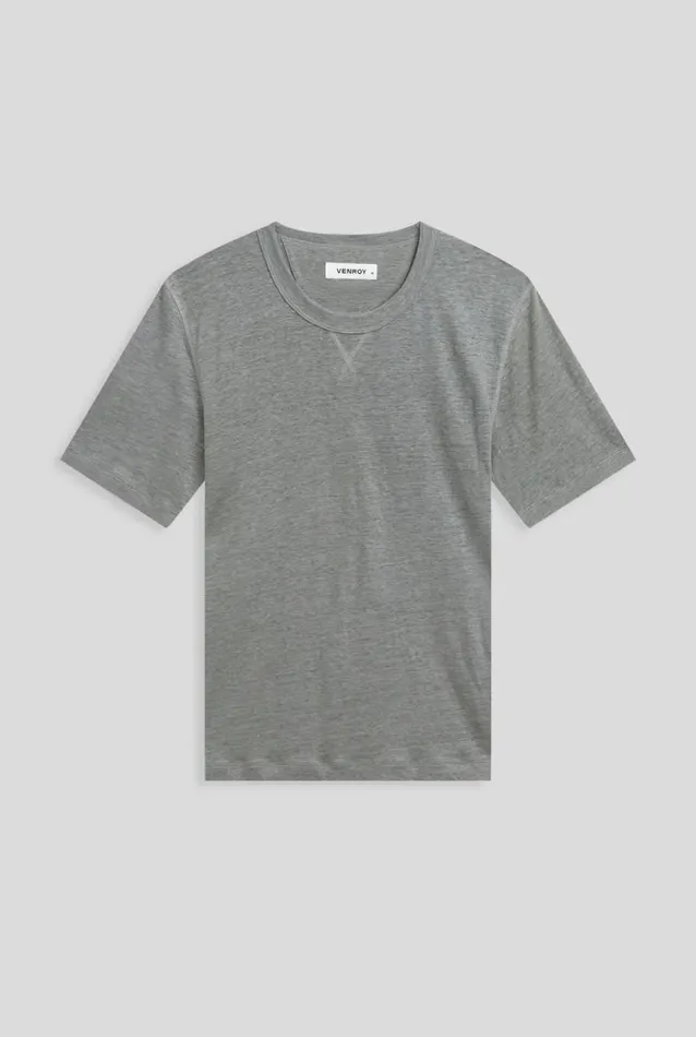 Man Venroy TShirts Coverstitch Linen TShirt
