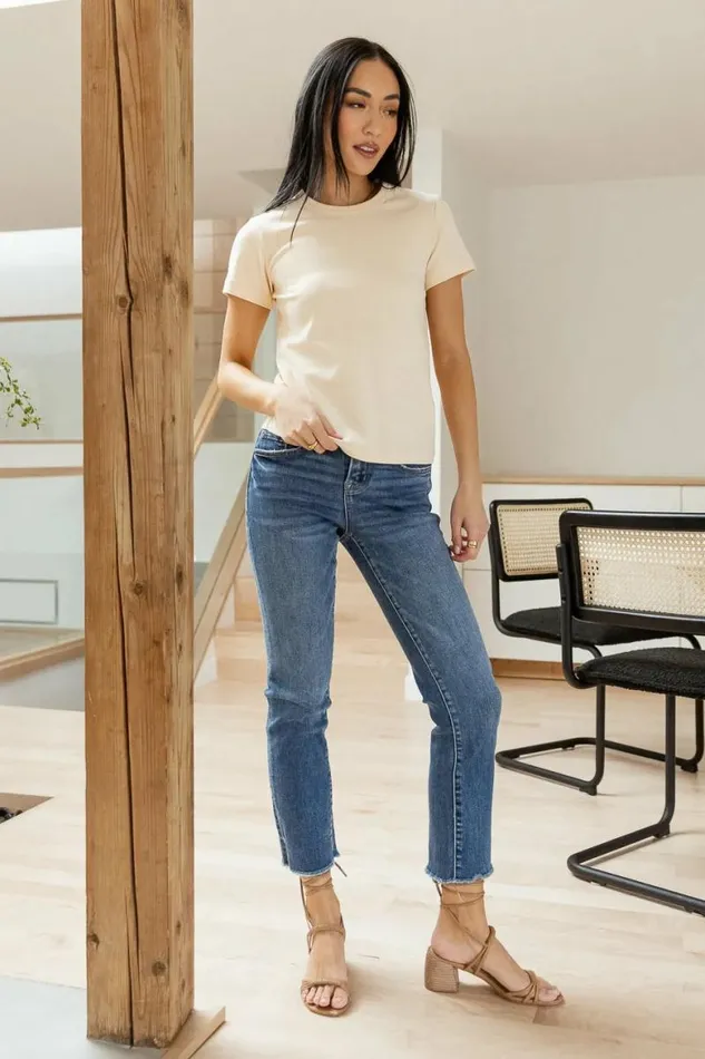 Mckenna TShirt In Cream Cream Women Bohme Tees and Tanks