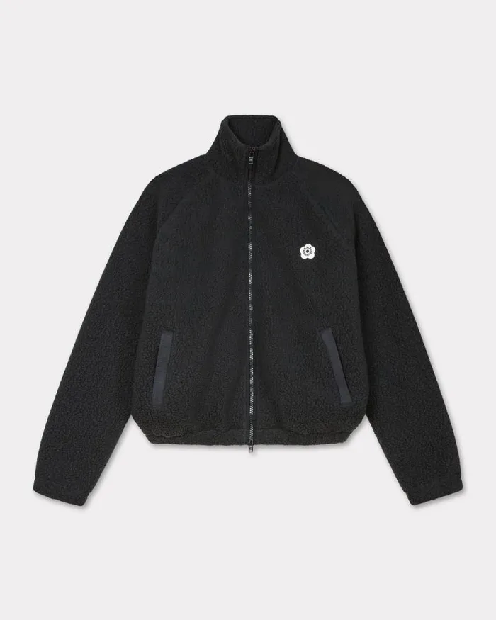 Men 039Boke 20039 Embroidered Jacket In Polar Fleece Black Kenzo Jackets And Coats