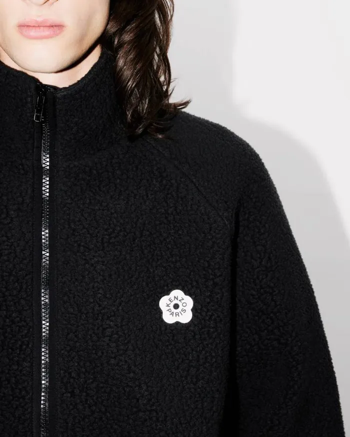 Men 039Boke 20039 Embroidered Jacket In Polar Fleece Black Kenzo Jackets And Coats