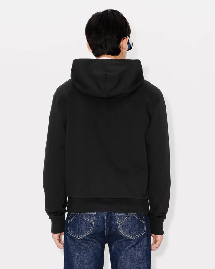 Men 039Boke Flower039 Embroidered Zipped Hoodie In Cotton Black Kenzo Sweatshirts And Hoodies