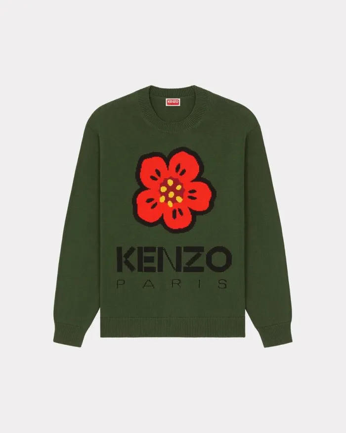 Men 039Boke Flower039 Jumper Dark Khaki Kenzo Sweaters And Cardigans