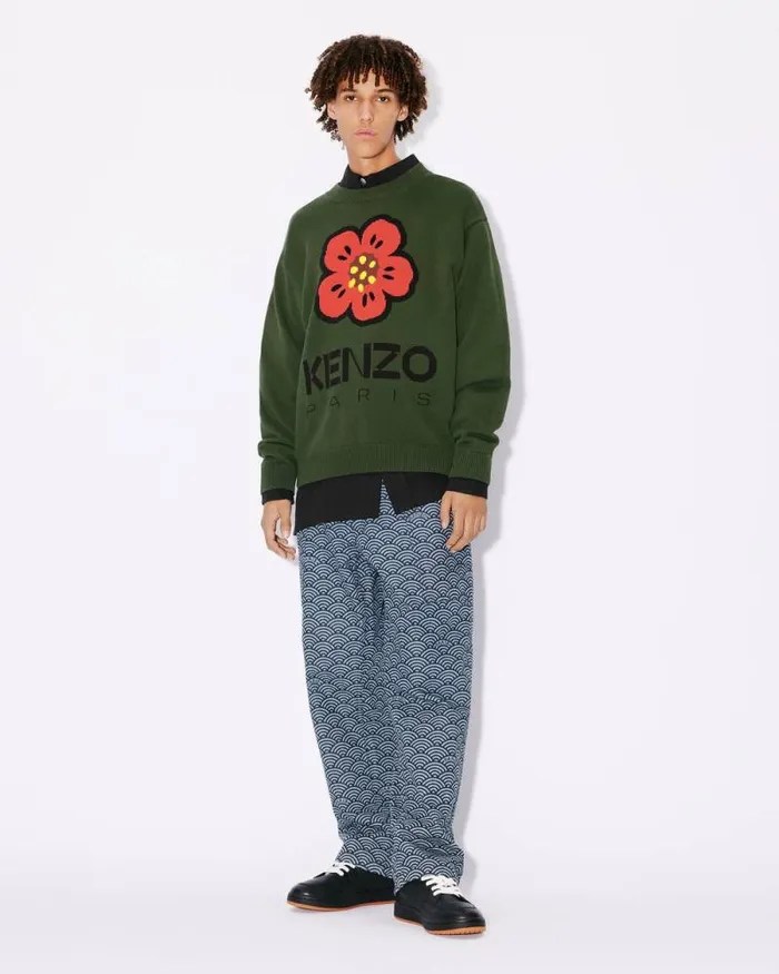 Men 039Boke Flower039 Jumper Dark Khaki Kenzo Sweaters And Cardigans