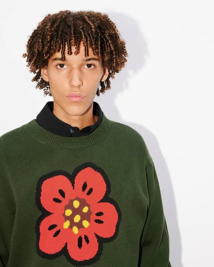 Men 039Boke Flower039 Jumper Dark Khaki Kenzo Sweaters And Cardigans