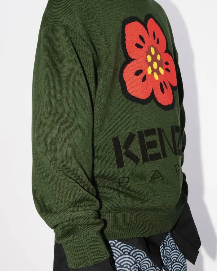 Men 039Boke Flower039 Jumper Dark Khaki Kenzo Sweaters And Cardigans