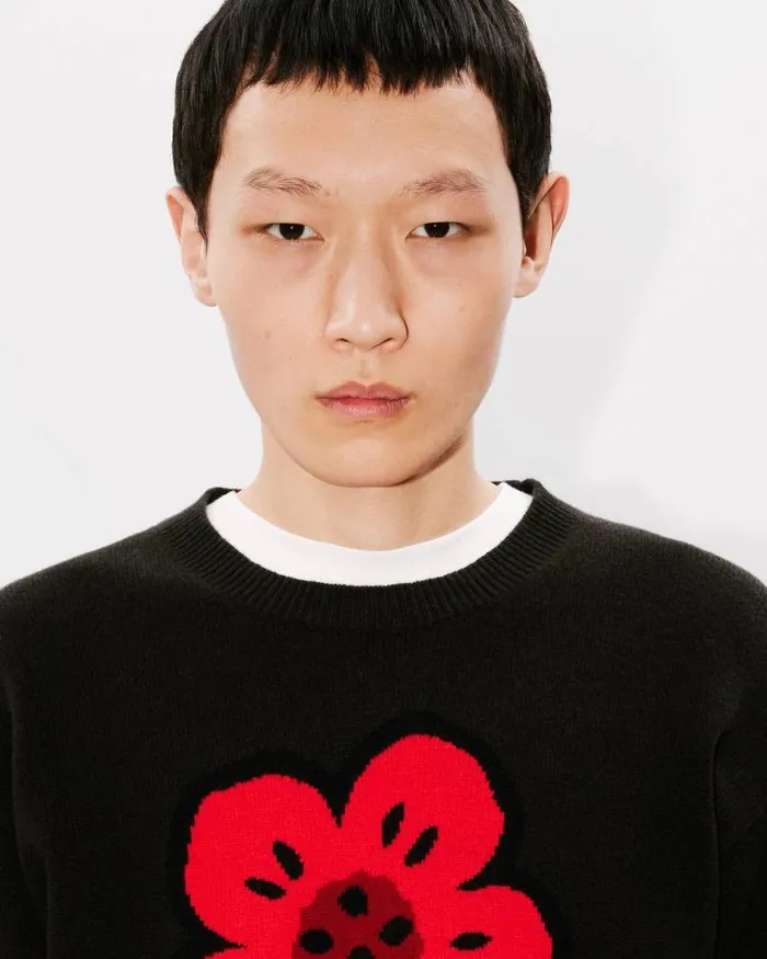 Men 039Boke Flower039 Jumper In Wool Black Kenzo Sweaters And Cardigans