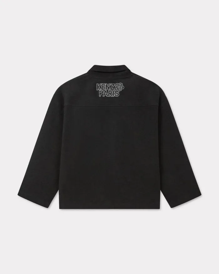 Men 039KENZO Constellation039 Embroidered Cardigan In Cotton Black Kenzo Jackets And Coats