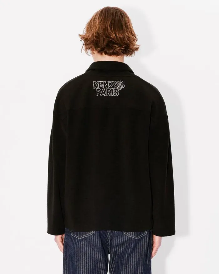 Men 039KENZO Constellation039 Embroidered Cardigan In Cotton Black Kenzo Jackets And Coats