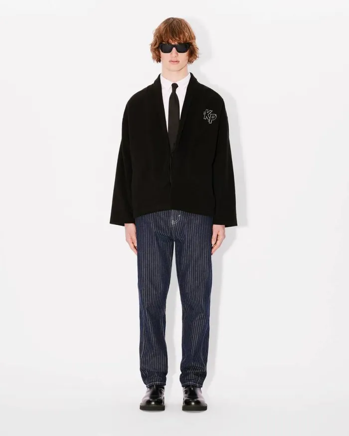 Men 039KENZO Constellation039 Embroidered Cardigan In Cotton Black Kenzo Jackets And Coats