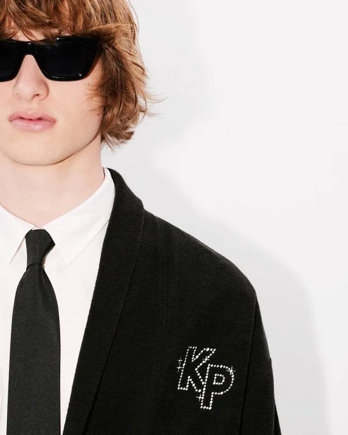 Men 039KENZO Constellation039 Embroidered Cardigan In Cotton Black Kenzo Jackets And Coats