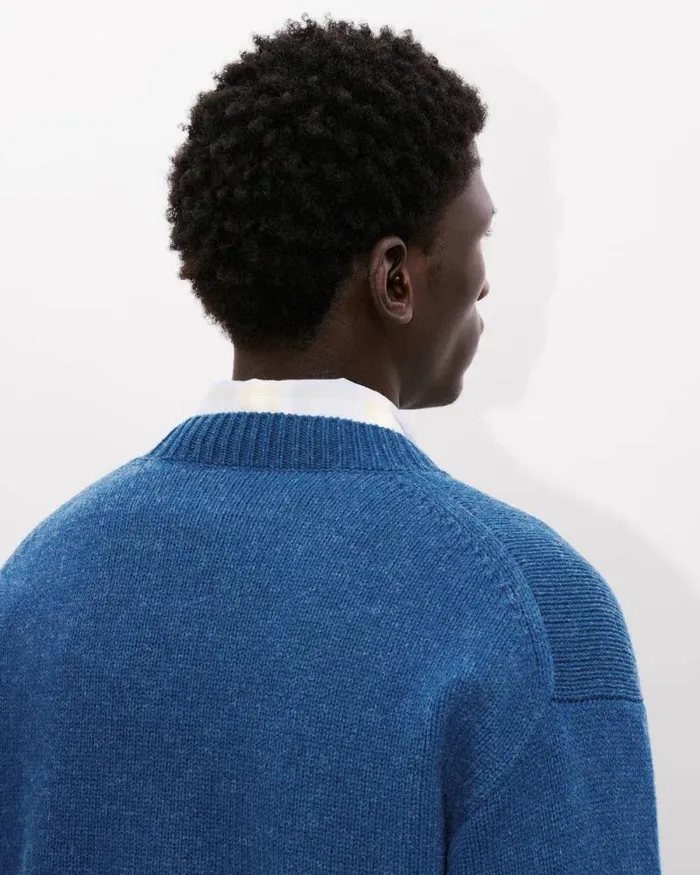 Men 039KENZO Dragonfly039 Embroidered Wool Jumper Blue Kenzo Sweaters And Cardigans