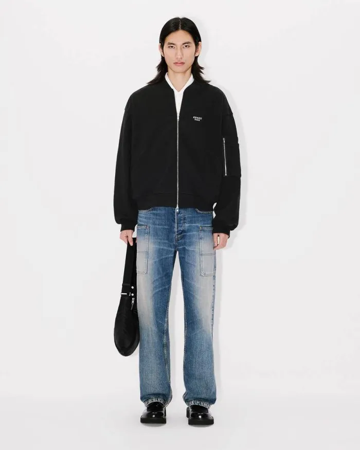 Men 039KENZO Pop039 Embroidered Bomber Black Kenzo Jackets And Coats
