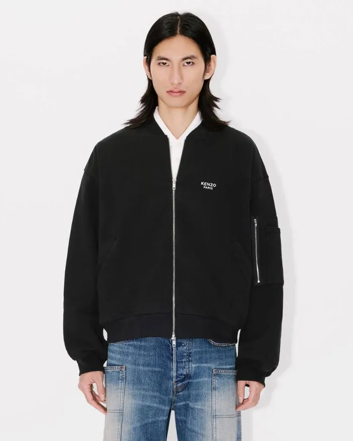 Men 039KENZO Pop039 Embroidered Bomber Black Kenzo Jackets And Coats