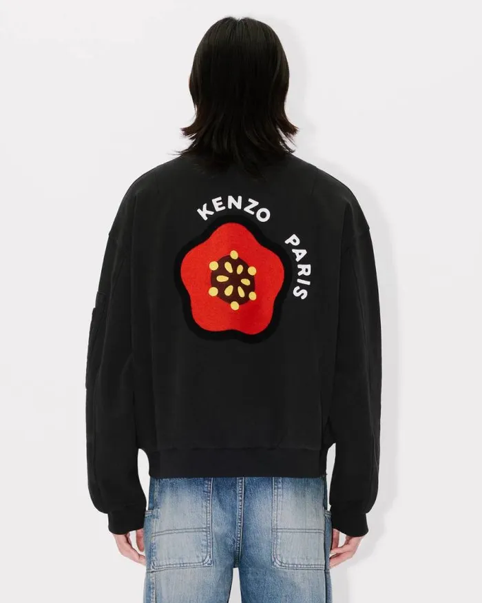 Men 039KENZO Pop039 Embroidered Bomber Black Kenzo Jackets And Coats