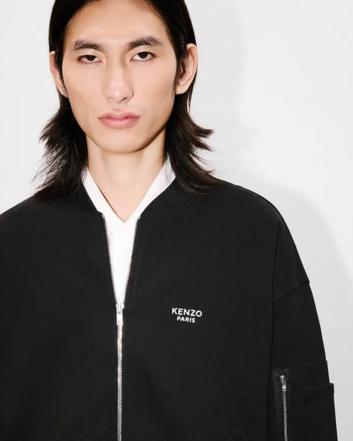 Men 039KENZO Pop039 Embroidered Bomber Black Kenzo Jackets And Coats