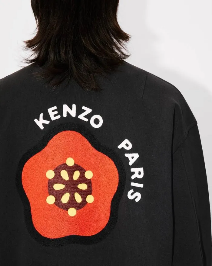 Men 039KENZO Pop039 Embroidered Bomber Black Kenzo Jackets And Coats