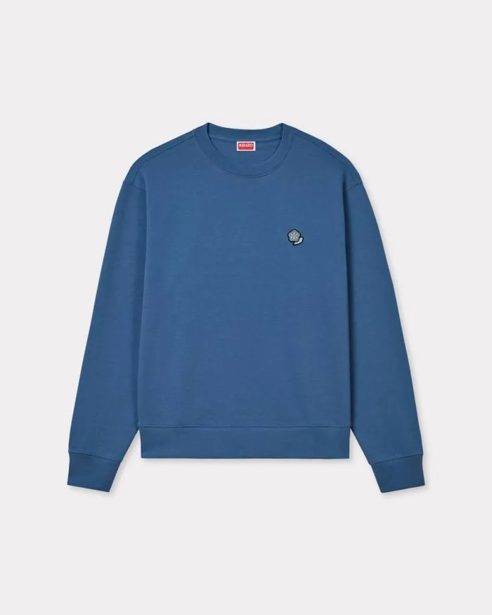 Men 039KENZO Pop039 Embroidered Sweatshirt In Cotton Blue Kenzo Sweatshirts And Hoodies Men 039KENZO Pop039 Embroidered Sweatshirt In Cotton Blue Kenzo Sweatshirts And Hoodies