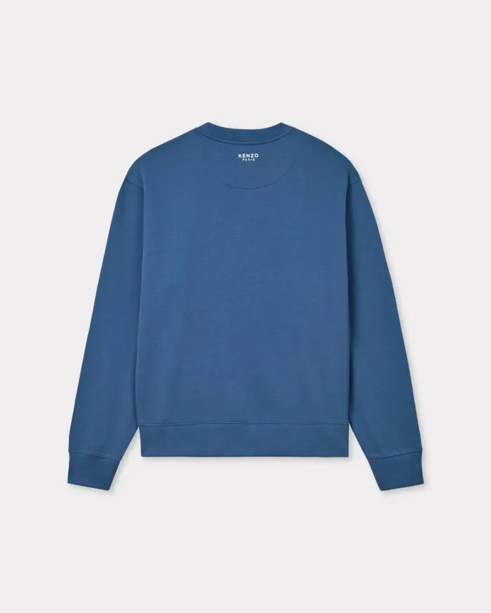 Men 039KENZO Pop039 Embroidered Sweatshirt In Cotton Blue Kenzo Sweatshirts And Hoodies