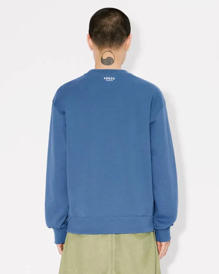 Men 039KENZO Pop039 Embroidered Sweatshirt In Cotton Blue Kenzo Sweatshirts And Hoodies