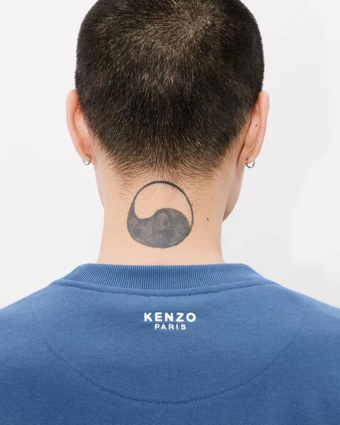 Men 039KENZO Pop039 Embroidered Sweatshirt In Cotton Blue Kenzo Sweatshirts And Hoodies