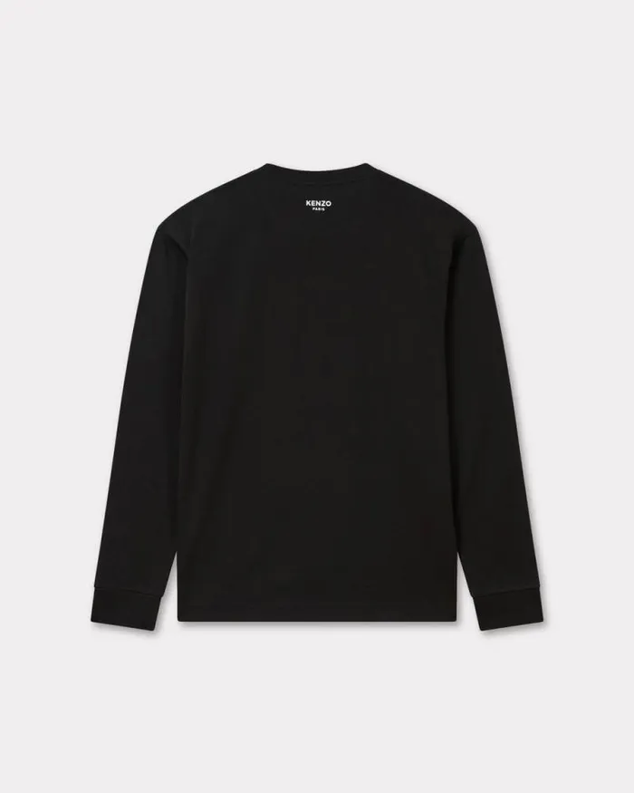 Men 039KENZO Pop039 Embroidered Tshirt In Cotton Black Kenzo Tshirts And Polos