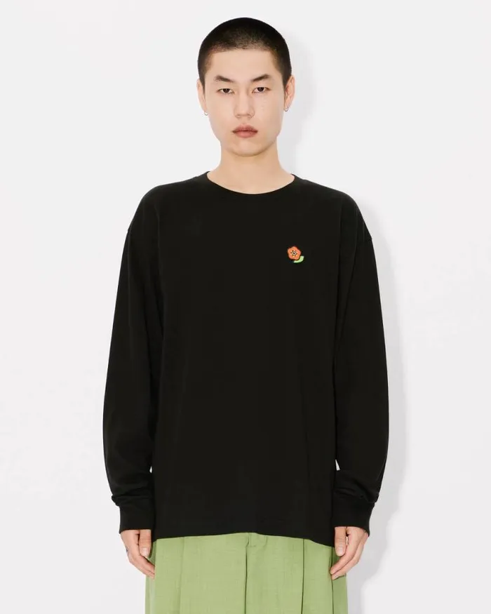 Men 039KENZO Pop039 Embroidered Tshirt In Cotton Black Kenzo Tshirts And Polos