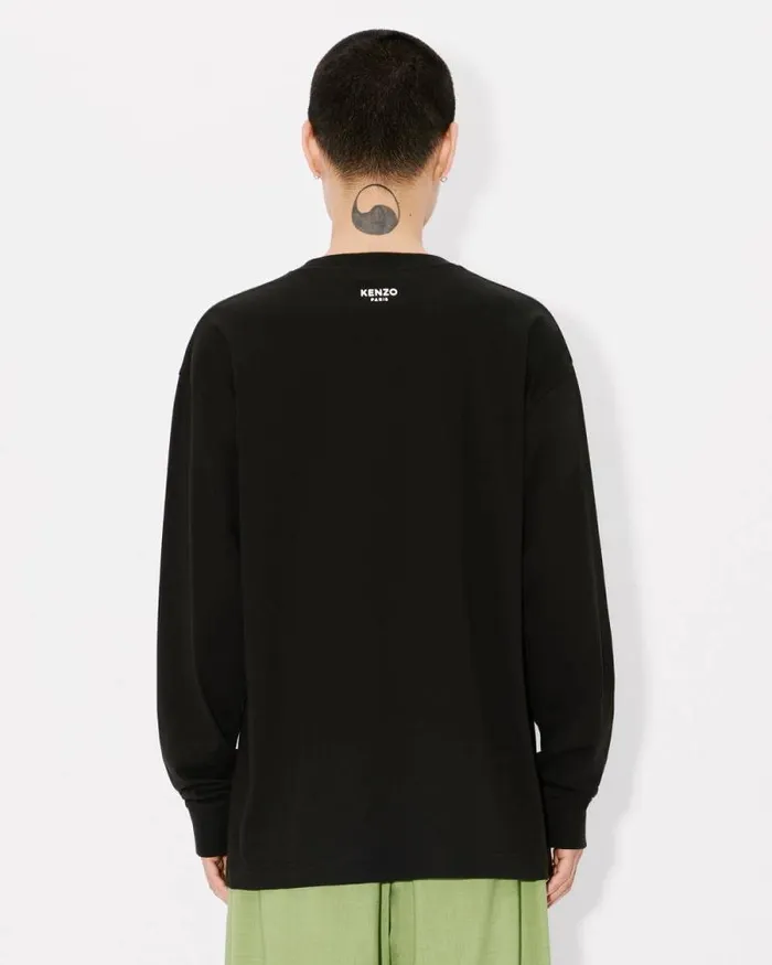 Men 039KENZO Pop039 Embroidered Tshirt In Cotton Black Kenzo Tshirts And Polos