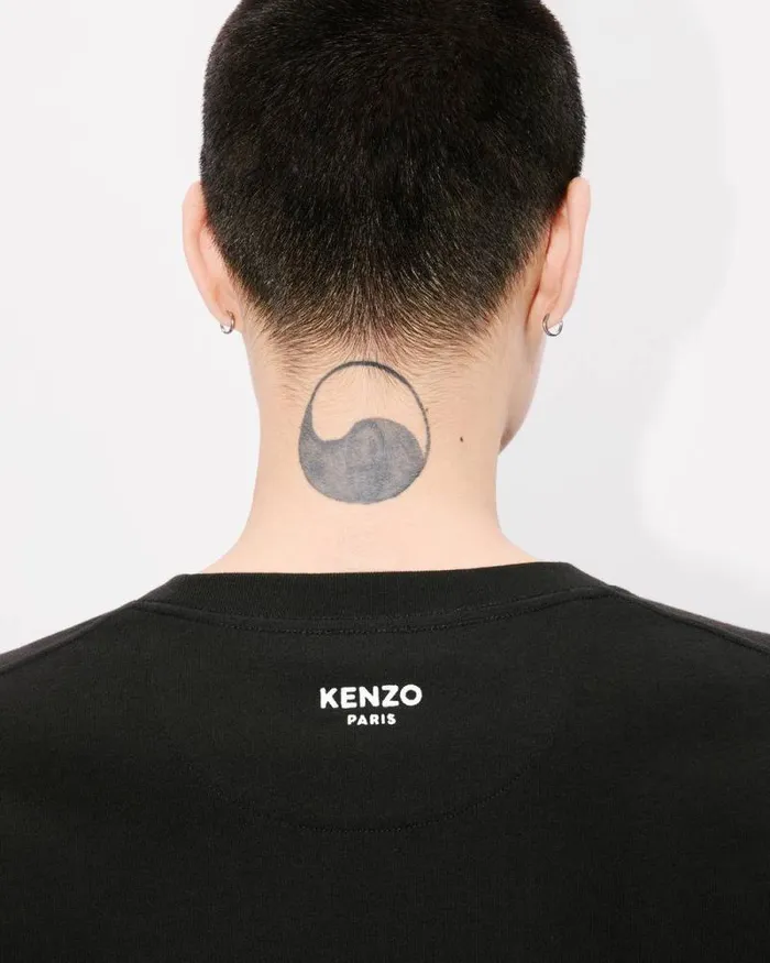 Men 039KENZO Pop039 Embroidered Tshirt In Cotton Black Kenzo Tshirts And Polos