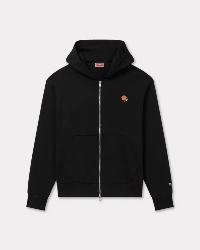 Men 039KENZO Pop039 Embroidered Zipped Hoodie In Cotton Black Kenzo Sweatshirts And Hoodies Men 039KENZO Pop039 Embroidered Zipped Hoodie In Cotton Black Kenzo Sweatshirts And Hoodies