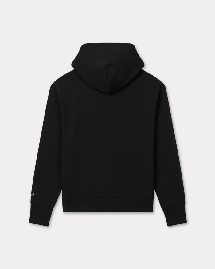 Men 039KENZO Pop039 Embroidered Zipped Hoodie In Cotton Black Kenzo Sweatshirts And Hoodies
