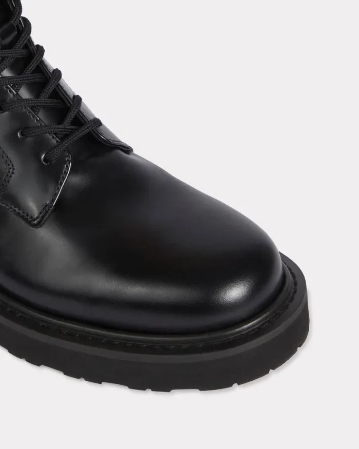 Men 039KENZO Ukio039 Leather Lace Up Boots Black Kenzo Tailoring