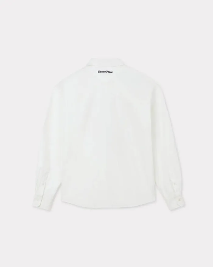 Men 039KENZO VERDY MARKET039 Casual Poplin Shirt In Cotton White Kenzo Shirts