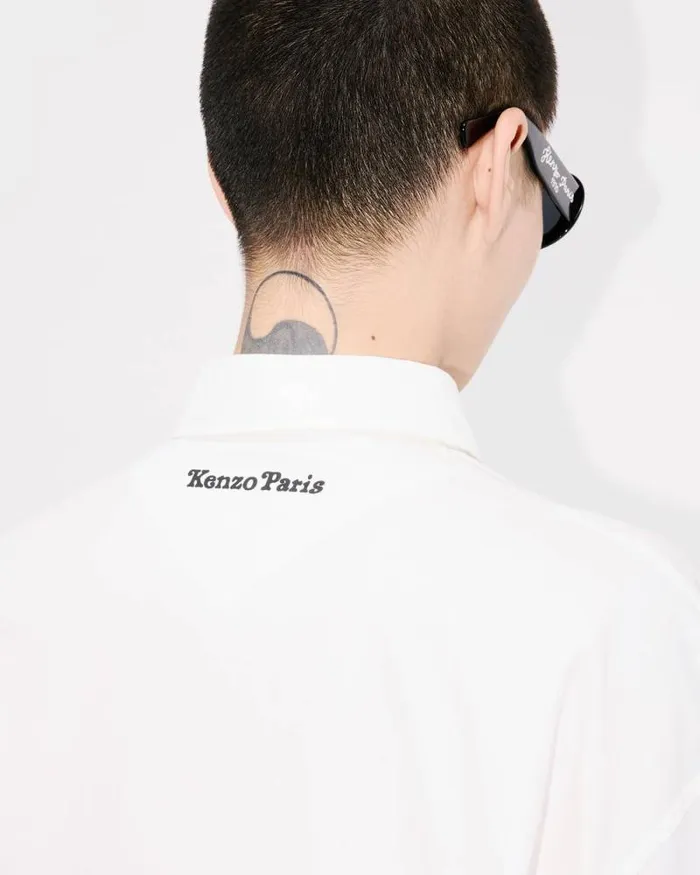 Men 039KENZO VERDY MARKET039 Casual Poplin Shirt In Cotton White Kenzo Shirts