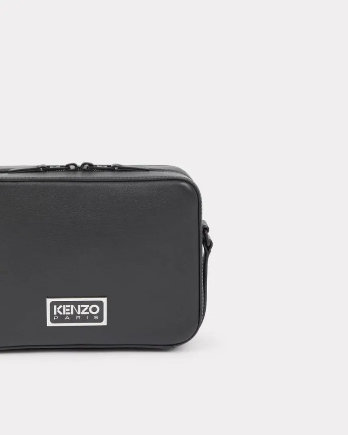 Men 039KENZOGRAPHY039 Leather Shoulder Bag Black Kenzo Bags