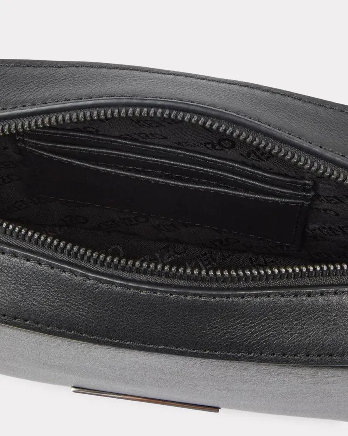 Men 039KENZOGRAPHY039 Leather Shoulder Bag Black Kenzo Bags