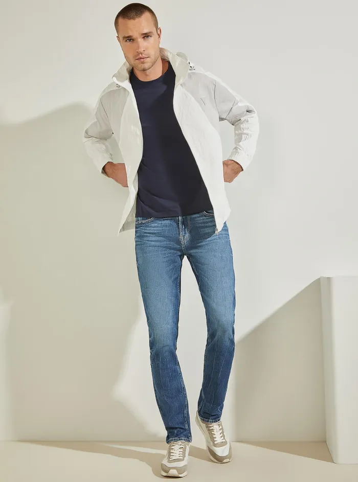 Men Activewear GUESS White Grey Kian Colourblock Active Jacket
