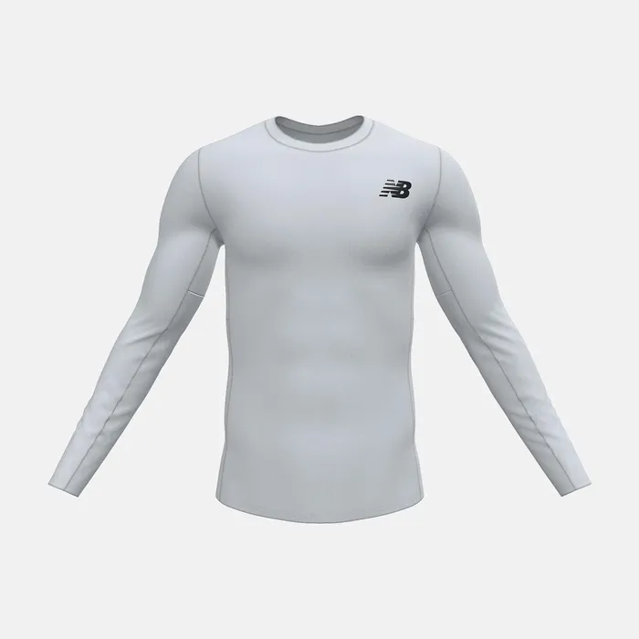 Men Baselayer Long Sleeve Top White New Balance Shirts