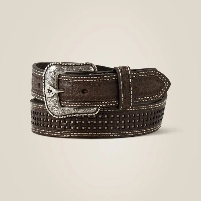 Men Belts Ariat Lattice Belt Brown