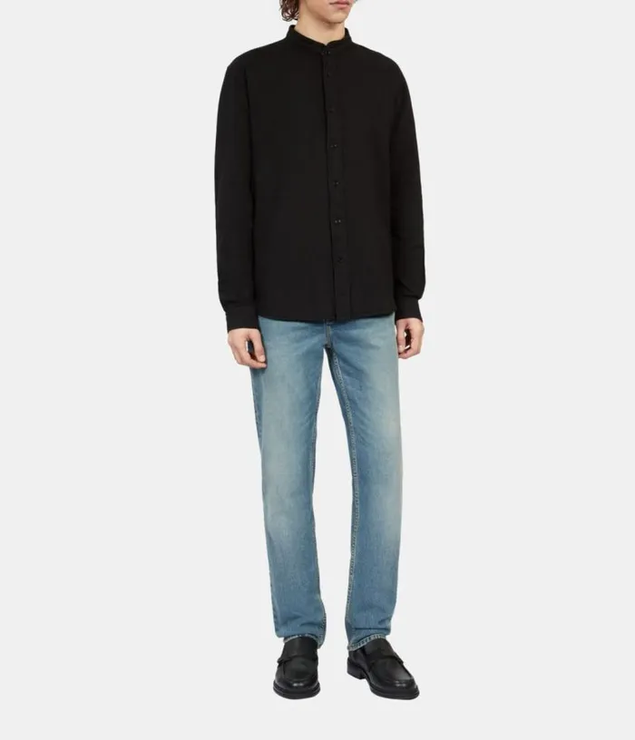 Men Black Cotton And Linen Shirt THE KOOPLES Shirts