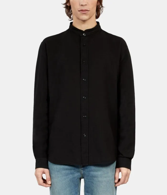 Men Black Cotton And Linen Shirt THE KOOPLES Shirts