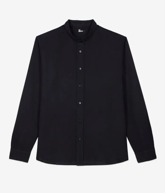 Men Black Cotton And Linen Shirt THE KOOPLES Shirts