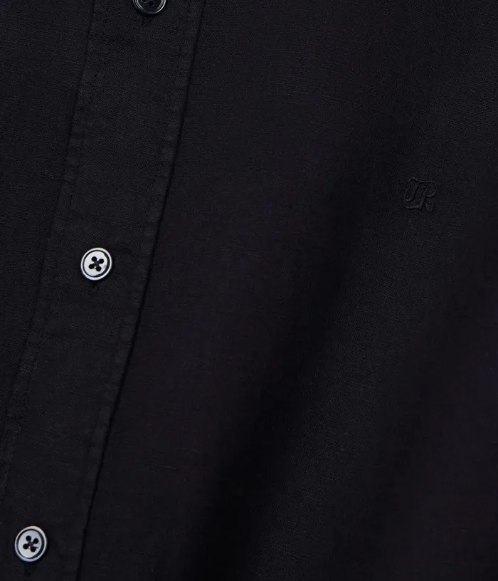 Men Black Cotton And Linen Shirt THE KOOPLES Shirts
