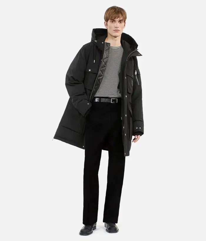 Men Black Hooded Parka THE KOOPLES Coats and Jackets