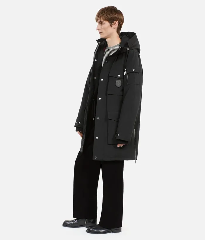 Men Black Hooded Parka THE KOOPLES Coats and Jackets