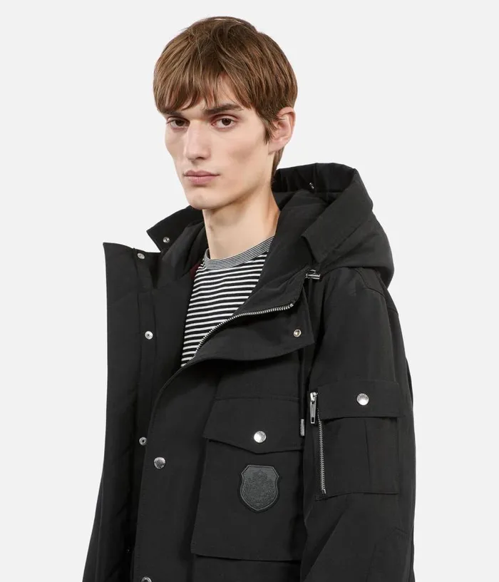 Men Black Hooded Parka THE KOOPLES Coats and Jackets