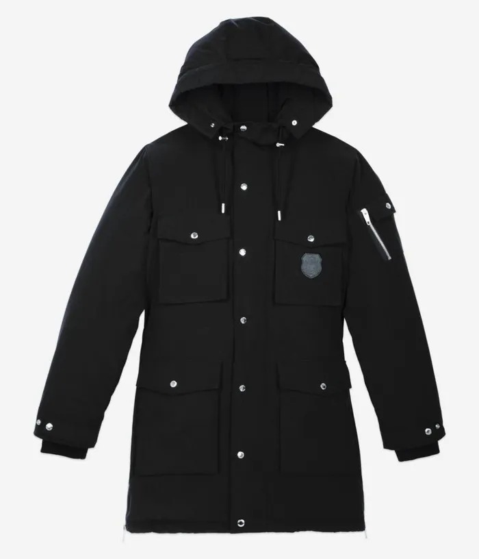 Men Black Hooded Parka THE KOOPLES Coats and Jackets