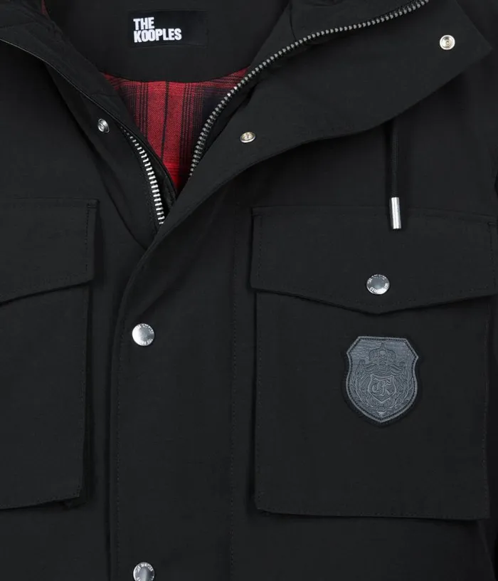 Men Black Hooded Parka THE KOOPLES Coats and Jackets