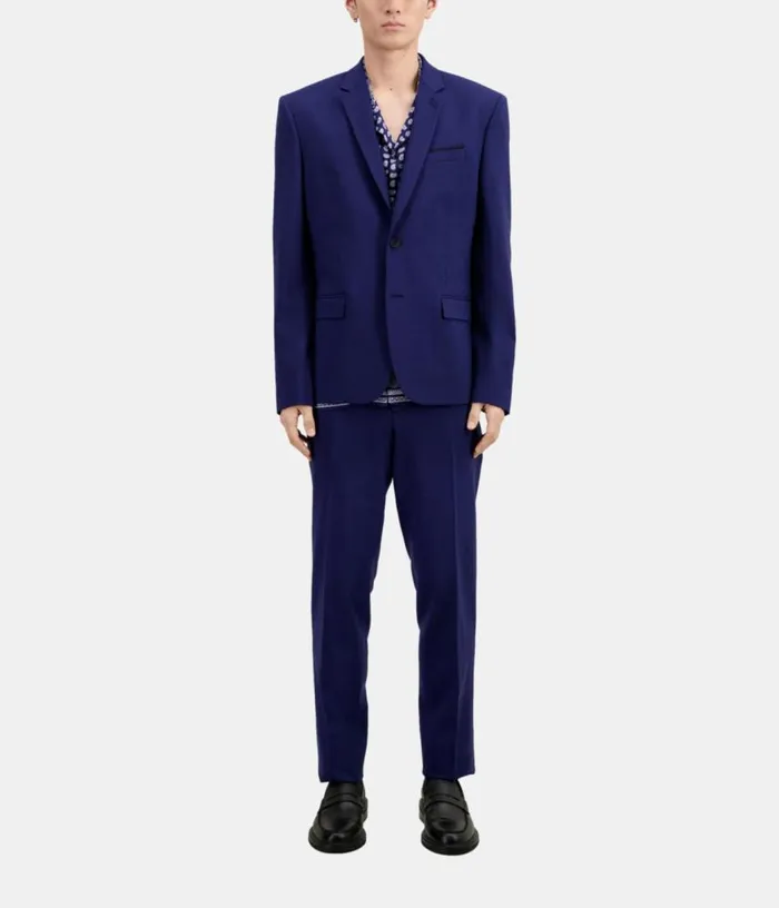 Men Bright Blue Wool Suit Jacket THE KOOPLES Blazers and Suits